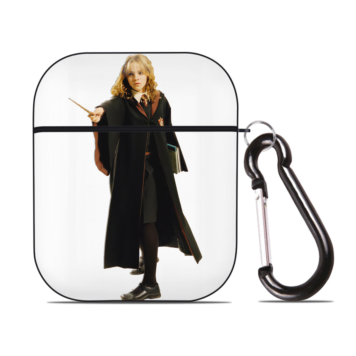 （画像用） Harry Potter ハリー・ポッターシリーズ AirPods 第2世代保護ケース ハードシェル ブラック 耐衝撃・防指紋・カラビナ付き