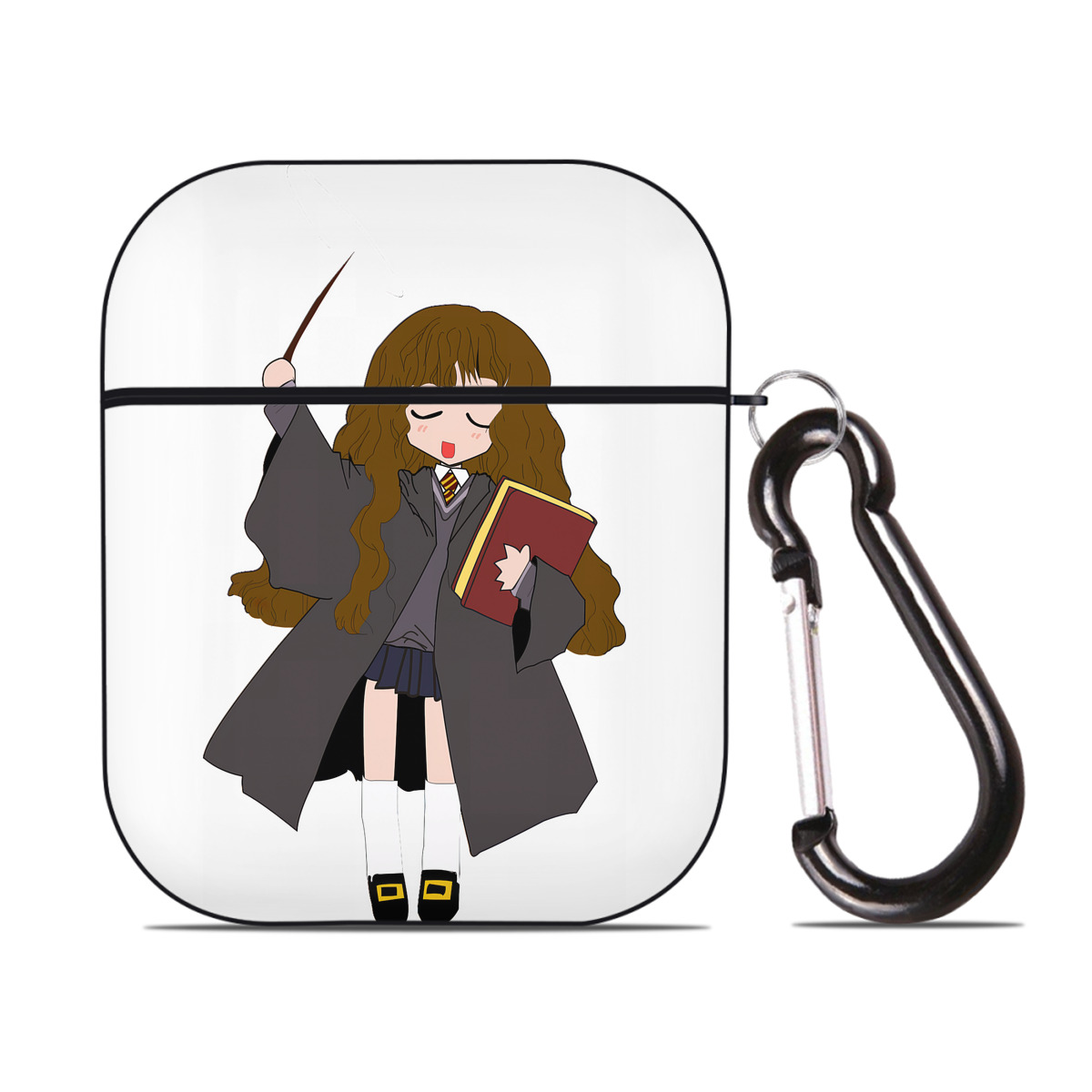 （画像用） Harry Potter ハリー・ポッターシリーズ AirPods 第2世代保護ケース ハードシェル ブラック 耐衝撃・防指紋・カラビナ付き