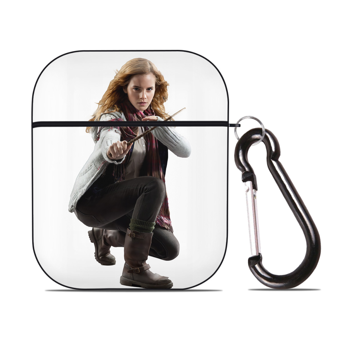 （画像用） Harry Potter ハリー・ポッターシリーズ AirPods 第2世代保護ケース ハードシェル ブラック 耐衝撃・防指紋・カラビナ付き