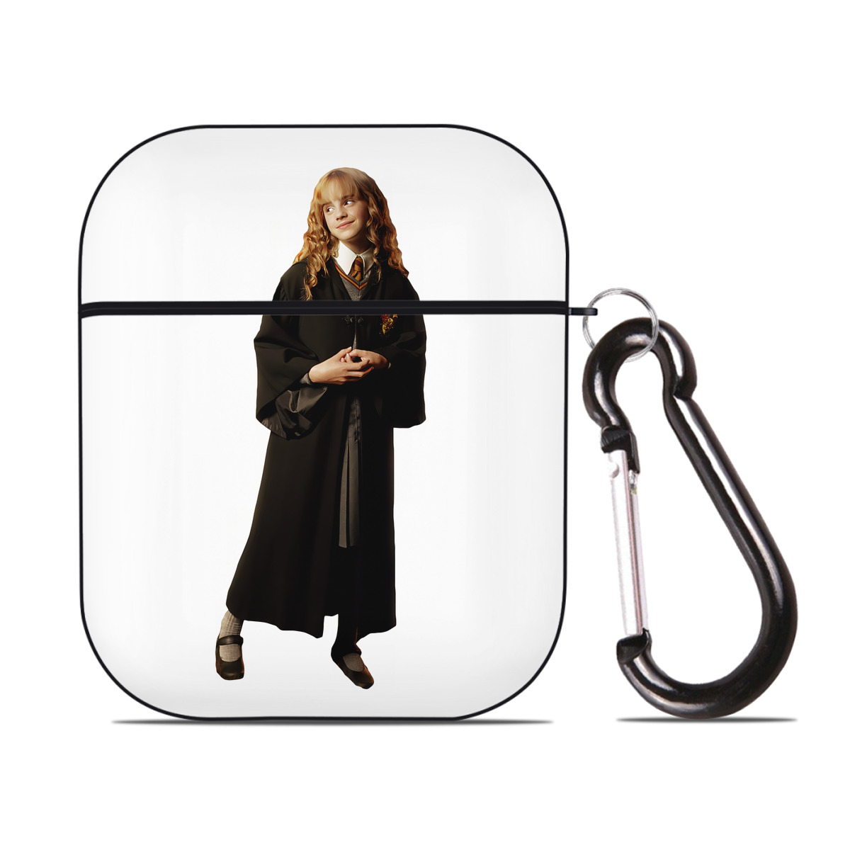 （画像用） Harry Potter ハリー・ポッターシリーズ AirPods 第2世代保護ケース ハードシェル ブラック 耐衝撃・防指紋・カラビナ付き