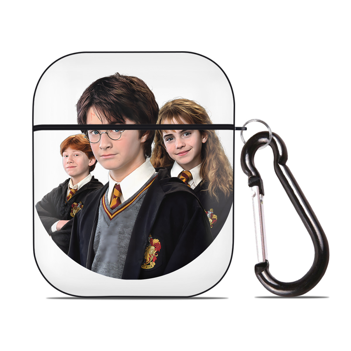（画像用） Harry Potter ハリー・ポッターシリーズ AirPods 第2世代保護ケース ハードシェル ブラック 耐衝撃・防指紋・カラビナ付き