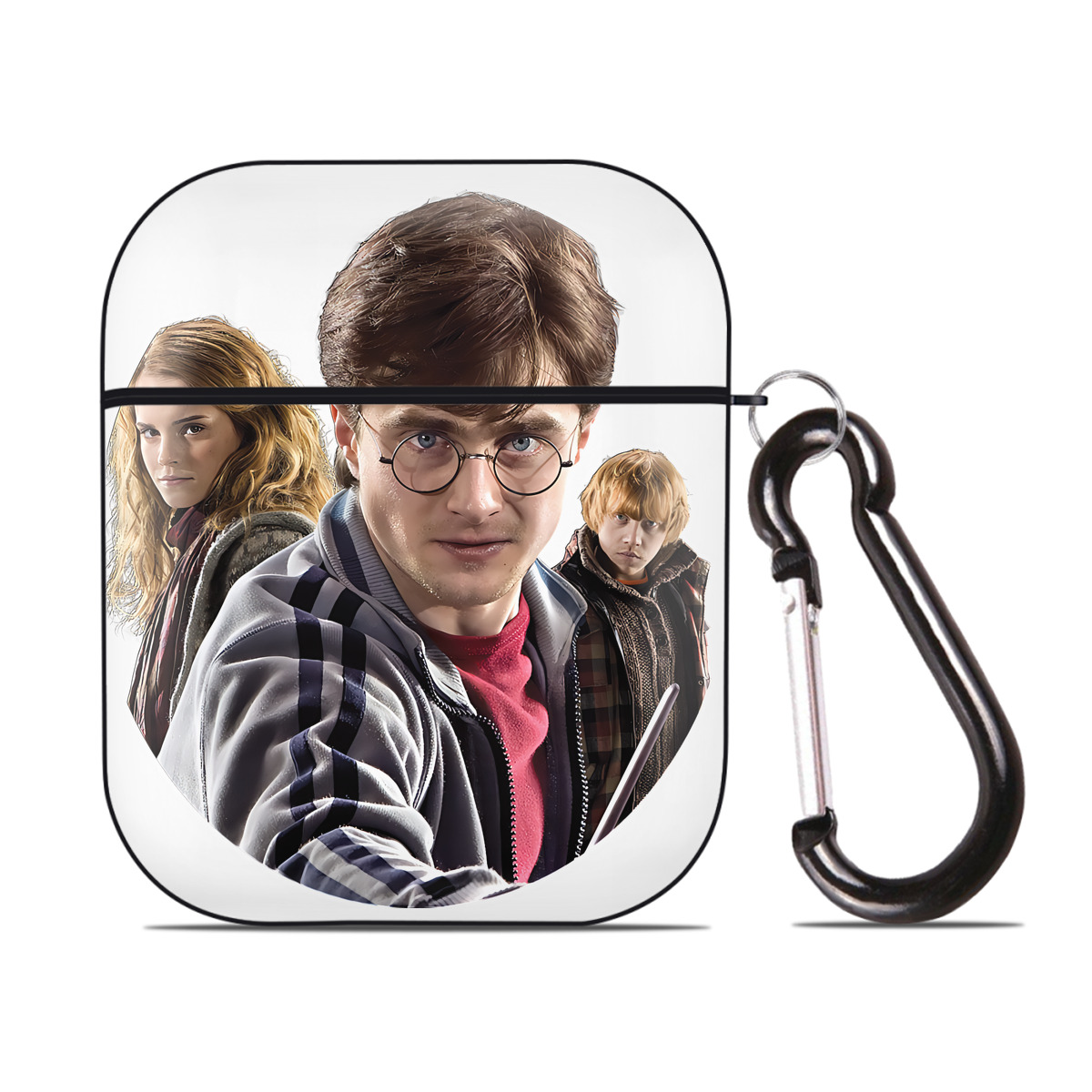 （画像用） Harry Potter ハリー・ポッターシリーズ AirPods 第2世代保護ケース ハードシェル ブラック 耐衝撃・防指紋・カラビナ付き