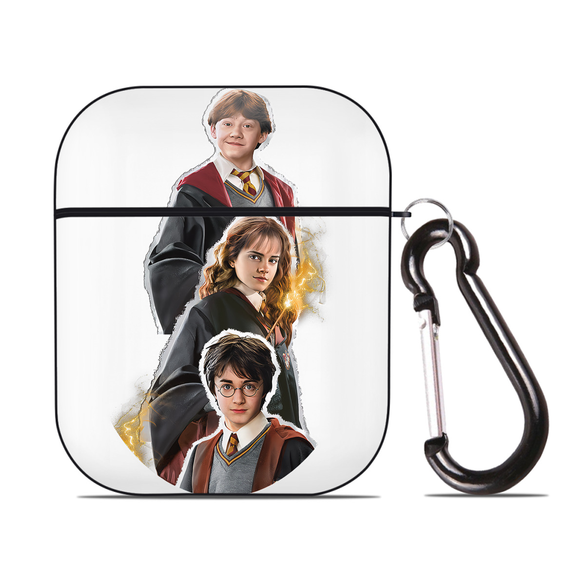 （画像用） Harry Potter ハリー・ポッターシリーズ AirPods 第2世代保護ケース ハードシェル ブラック 耐衝撃・防指紋・カラビナ付き