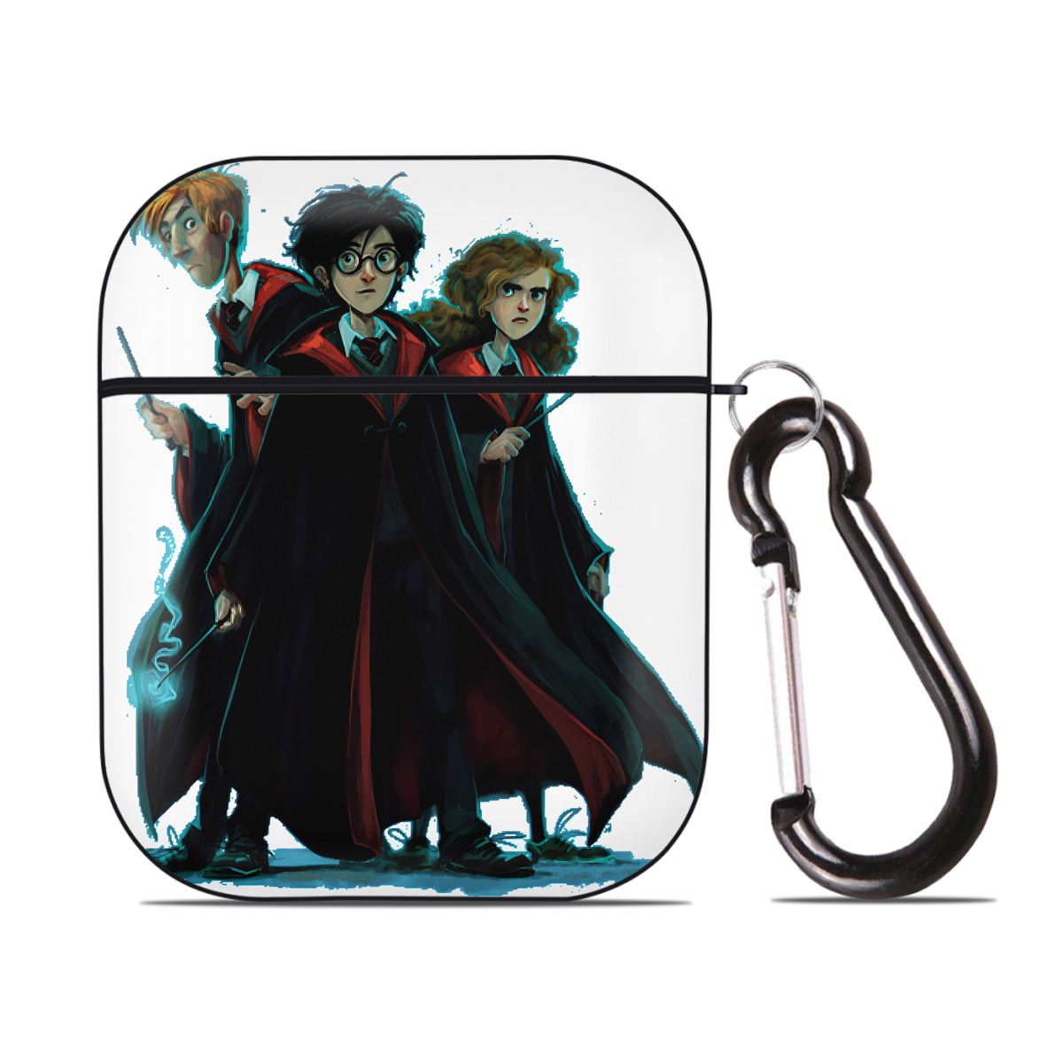 （画像用） Harry Potter ハリー・ポッターシリーズ AirPods 第2世代保護ケース ハードシェル ブラック 耐衝撃・防指紋・カラビナ付き