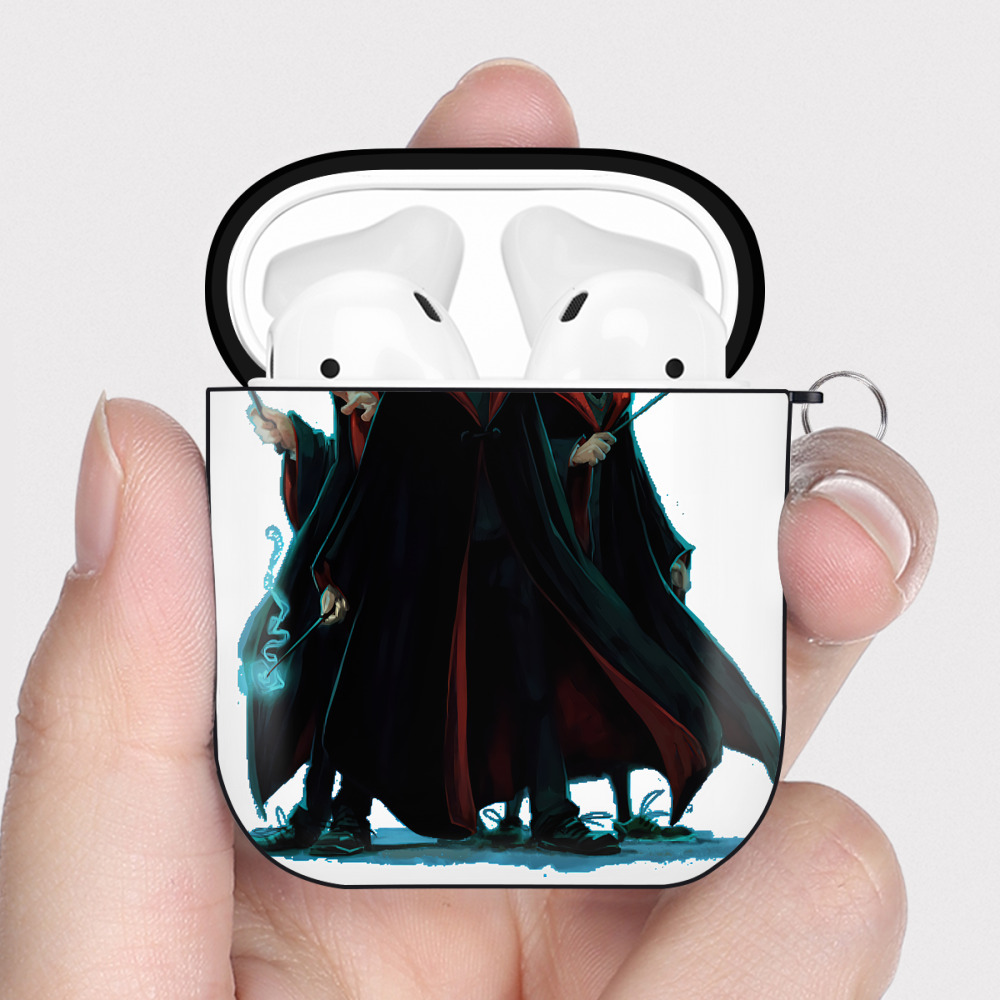 （画像用） Harry Potter ハリー・ポッターシリーズ AirPods 第2世代保護ケース ハードシェル ブラック 耐衝撃・防指紋・カラビナ付き