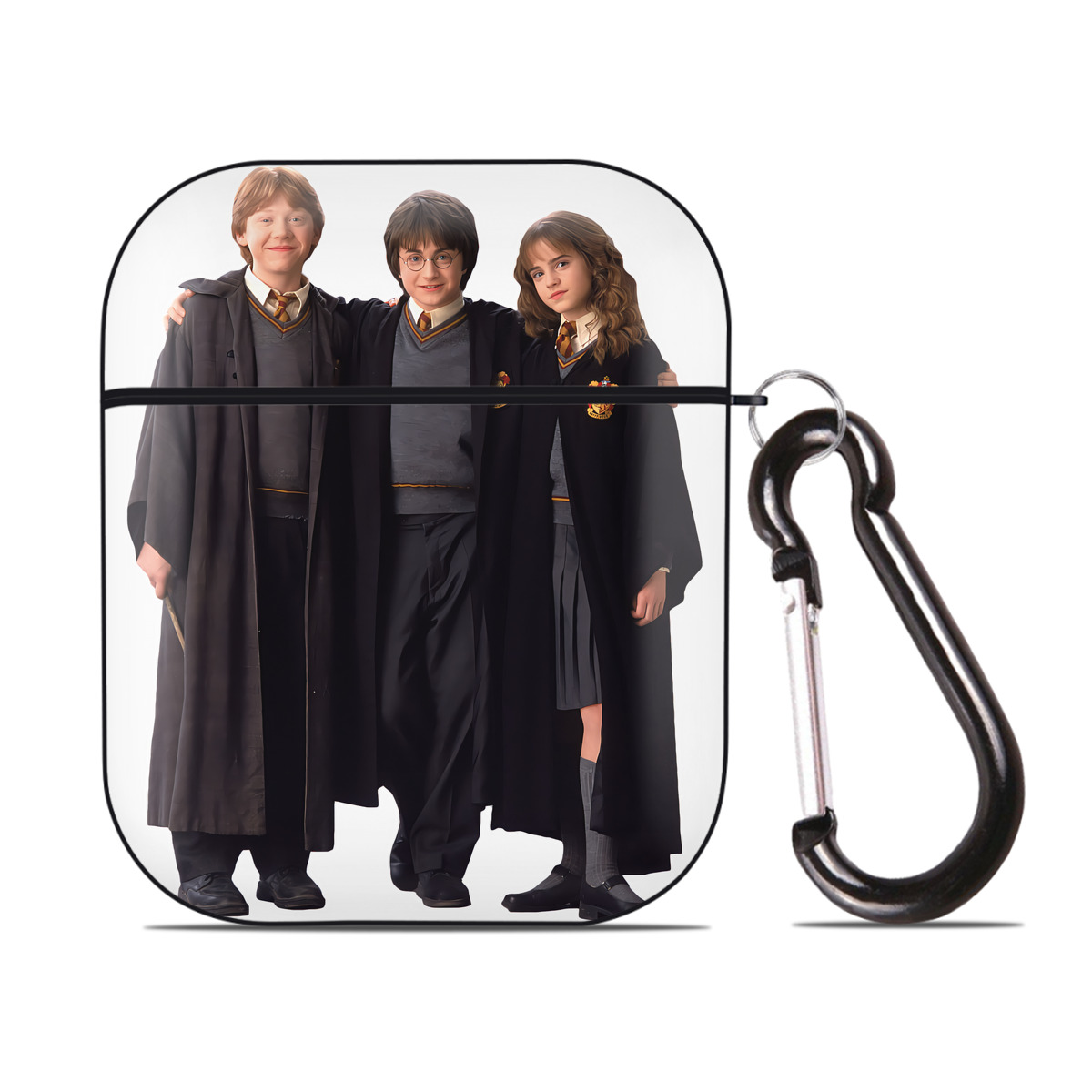 （画像用） Harry Potter ハリー・ポッターシリーズ AirPods 第2世代保護ケース ハードシェル ブラック 耐衝撃・防指紋・カラビナ付き