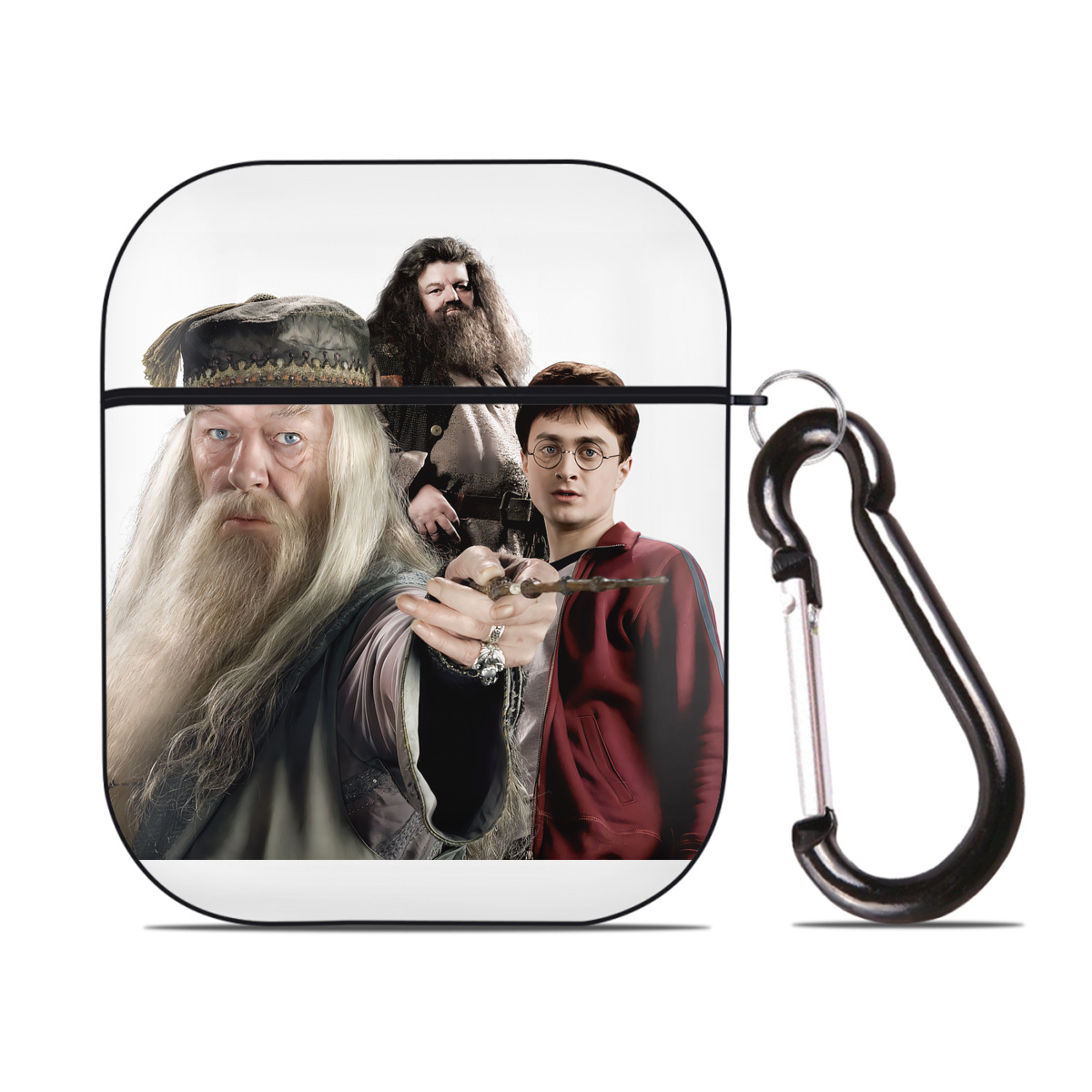 （画像用） Harry Potter ハリー・ポッターシリーズ AirPods 第2世代保護ケース ハードシェル ブラック 耐衝撃・防指紋・カラビナ付き