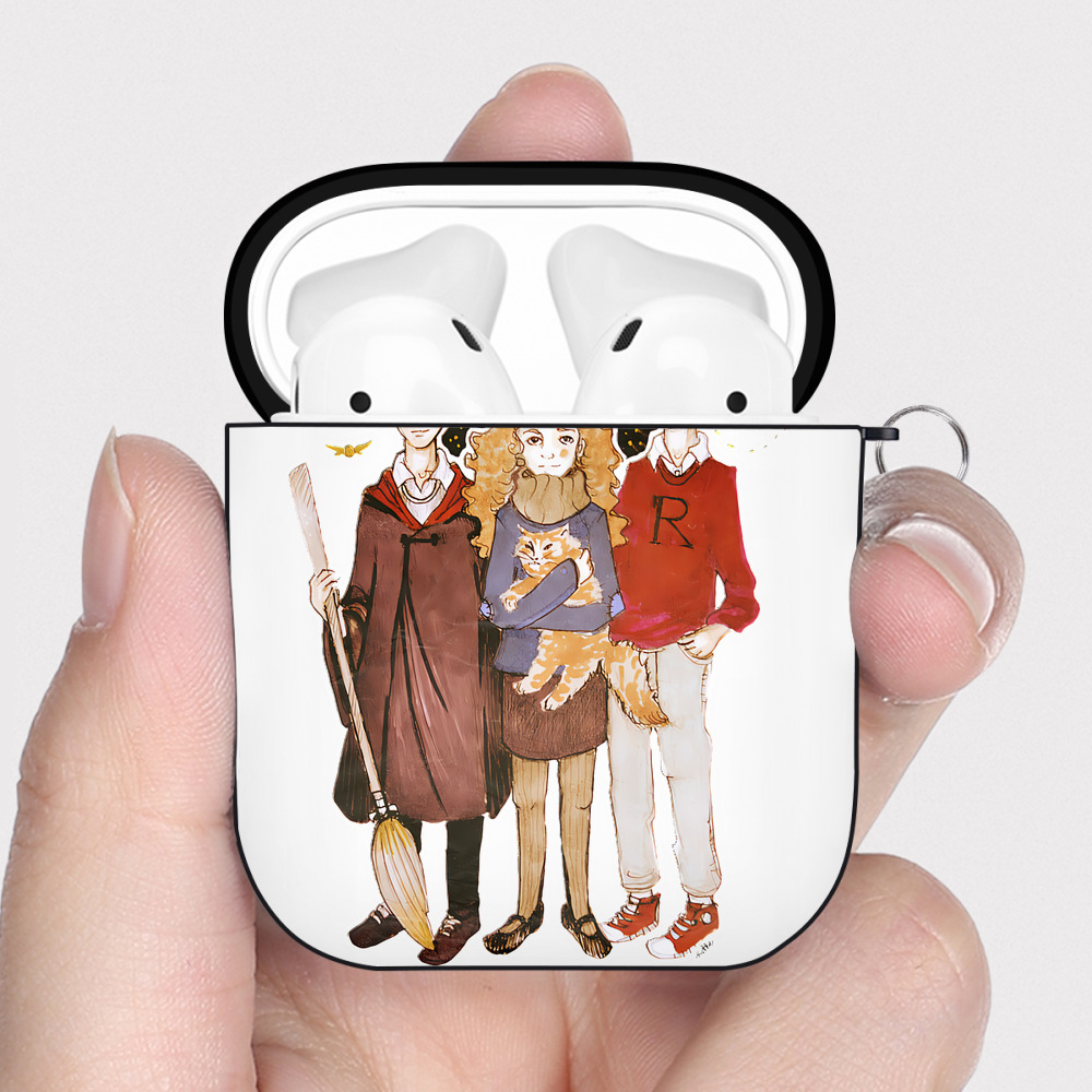 （画像用） Harry Potter ハリー・ポッターシリーズ AirPods 第2世代保護ケース ハードシェル ブラック 耐衝撃・防指紋・カラビナ付き