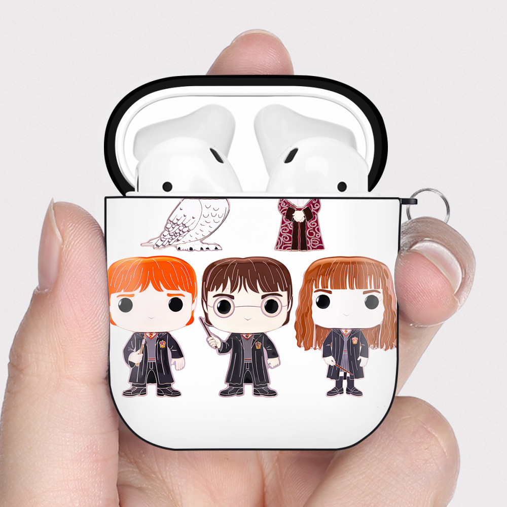 （画像用） Harry Potter ハリー・ポッターシリーズ AirPods 第2世代保護ケース ハードシェル ブラック 耐衝撃・防指紋・カラビナ付き