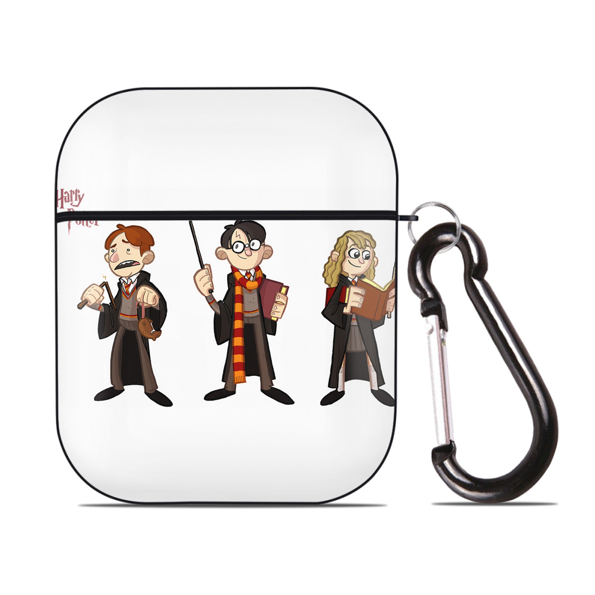 （画像用） Harry Potter ハリー・ポッターシリーズ AirPods 第2世代保護ケース ハードシェル ブラック 耐衝撃・防指紋・カラビナ付き