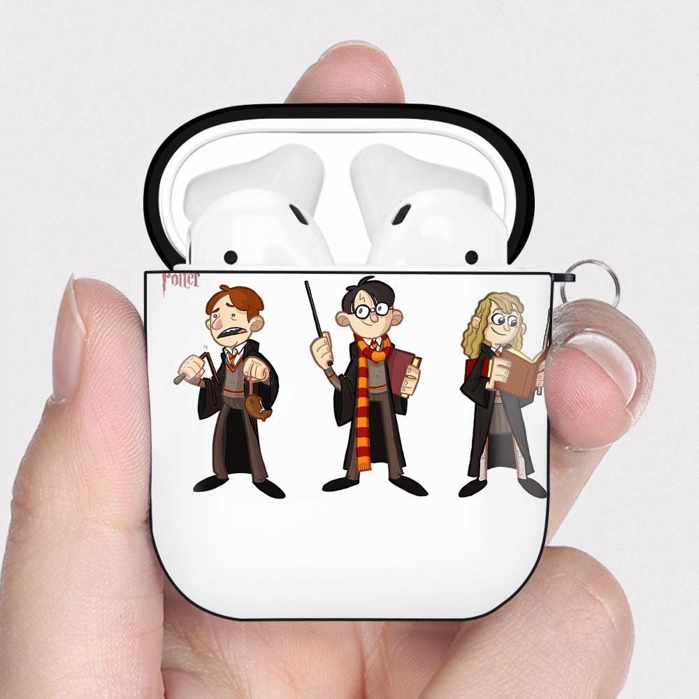 （画像用） Harry Potter ハリー・ポッターシリーズ AirPods 第2世代保護ケース ハードシェル ブラック 耐衝撃・防指紋・カラビナ付き