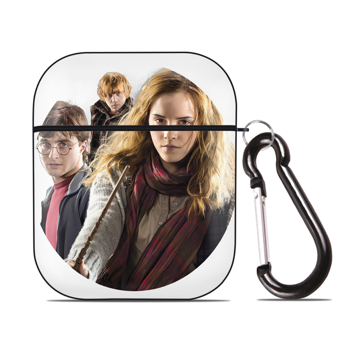 （画像用） Harry Potter ハリー・ポッターシリーズ AirPods 第2世代保護ケース ハードシェル ブラック 耐衝撃・防指紋・カラビナ付き