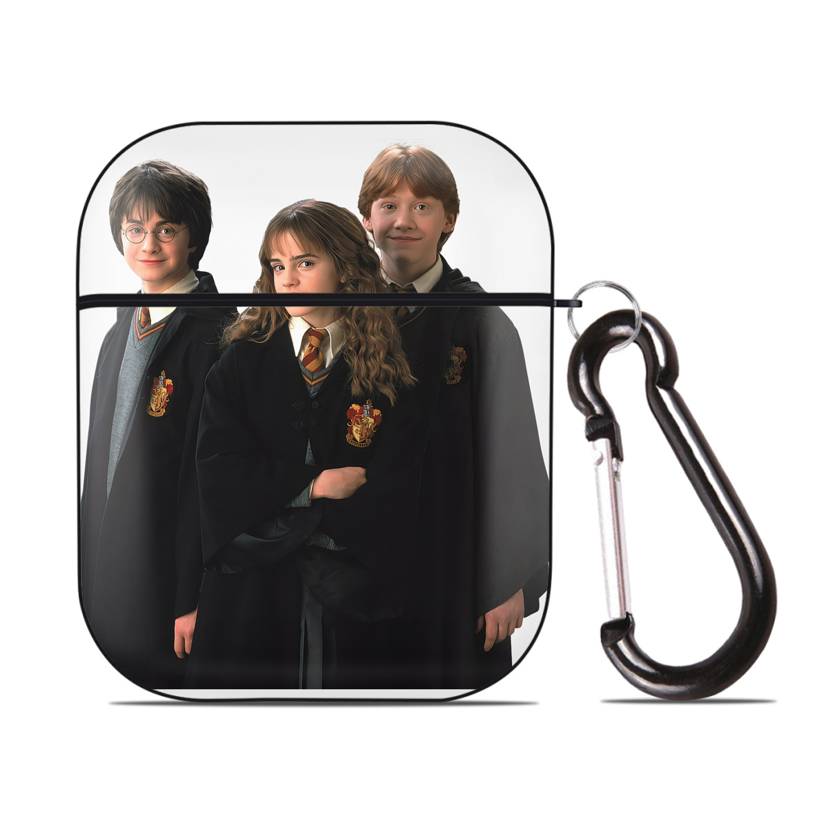 （画像用） Harry Potter ハリー・ポッターシリーズ AirPods 第2世代保護ケース ハードシェル ブラック 耐衝撃・防指紋・カラビナ付き