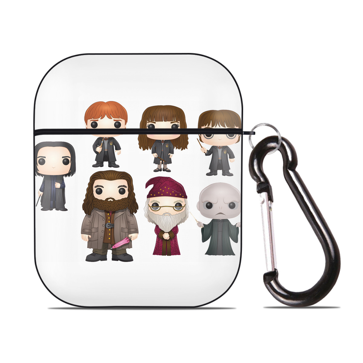 （画像用） Harry Potter ハリー・ポッターシリーズ AirPods 第2世代保護ケース ハードシェル ブラック 耐衝撃・防指紋・カラビナ付き