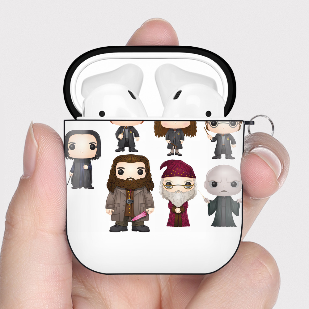 （画像用） Harry Potter ハリー・ポッターシリーズ AirPods 第2世代保護ケース ハードシェル ブラック 耐衝撃・防指紋・カラビナ付き