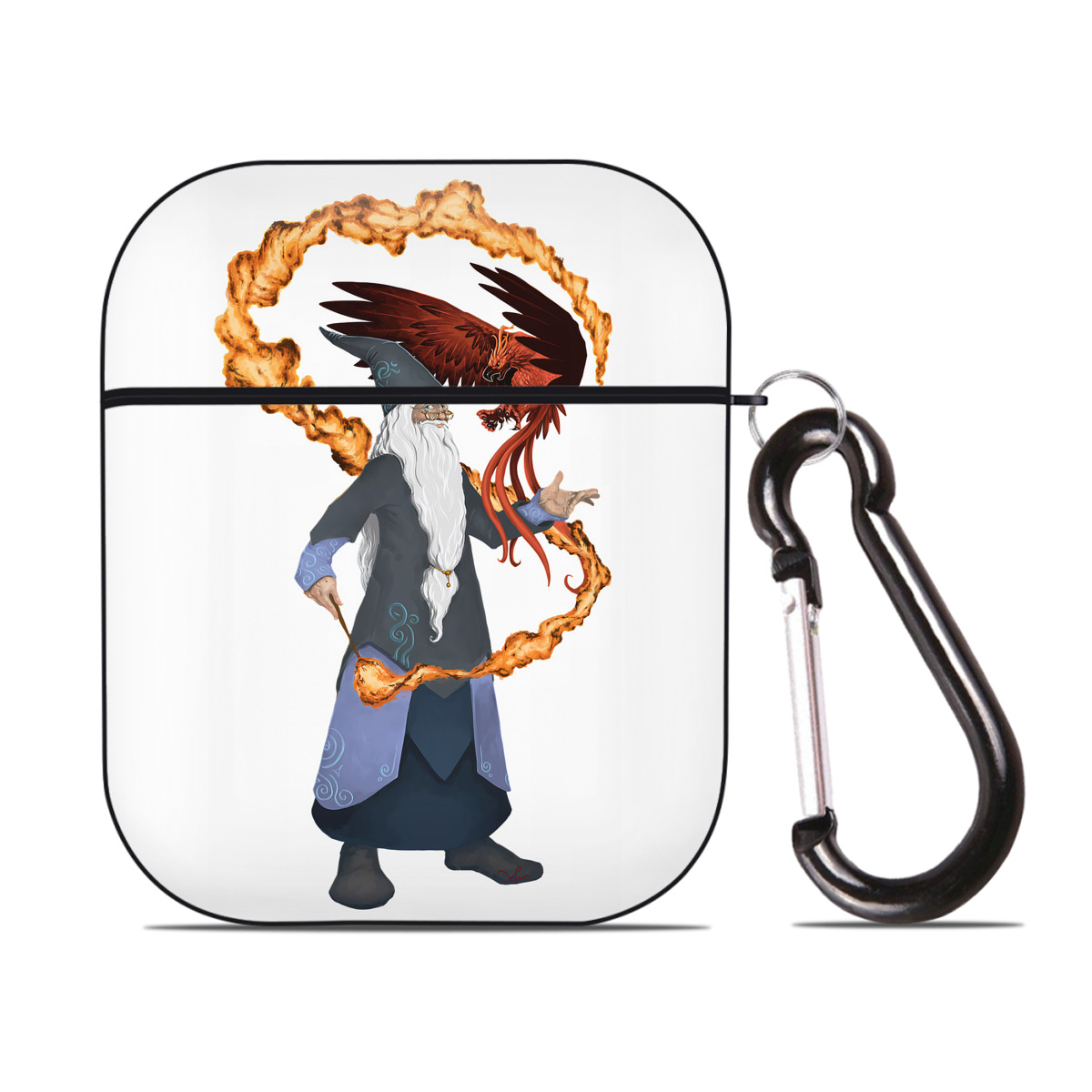 （画像用） Harry Potter ハリー・ポッターシリーズ AirPods 第2世代保護ケース ハードシェル ブラック 耐衝撃・防指紋・カラビナ付き