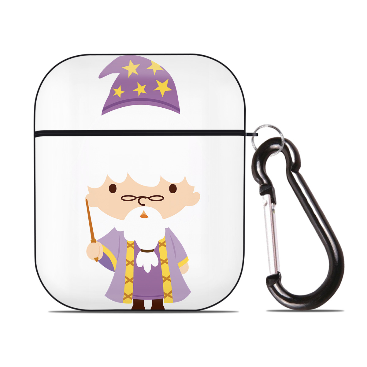 （画像用） Harry Potter ハリー・ポッターシリーズ AirPods 第2世代保護ケース ハードシェル ブラック 耐衝撃・防指紋・カラビナ付き