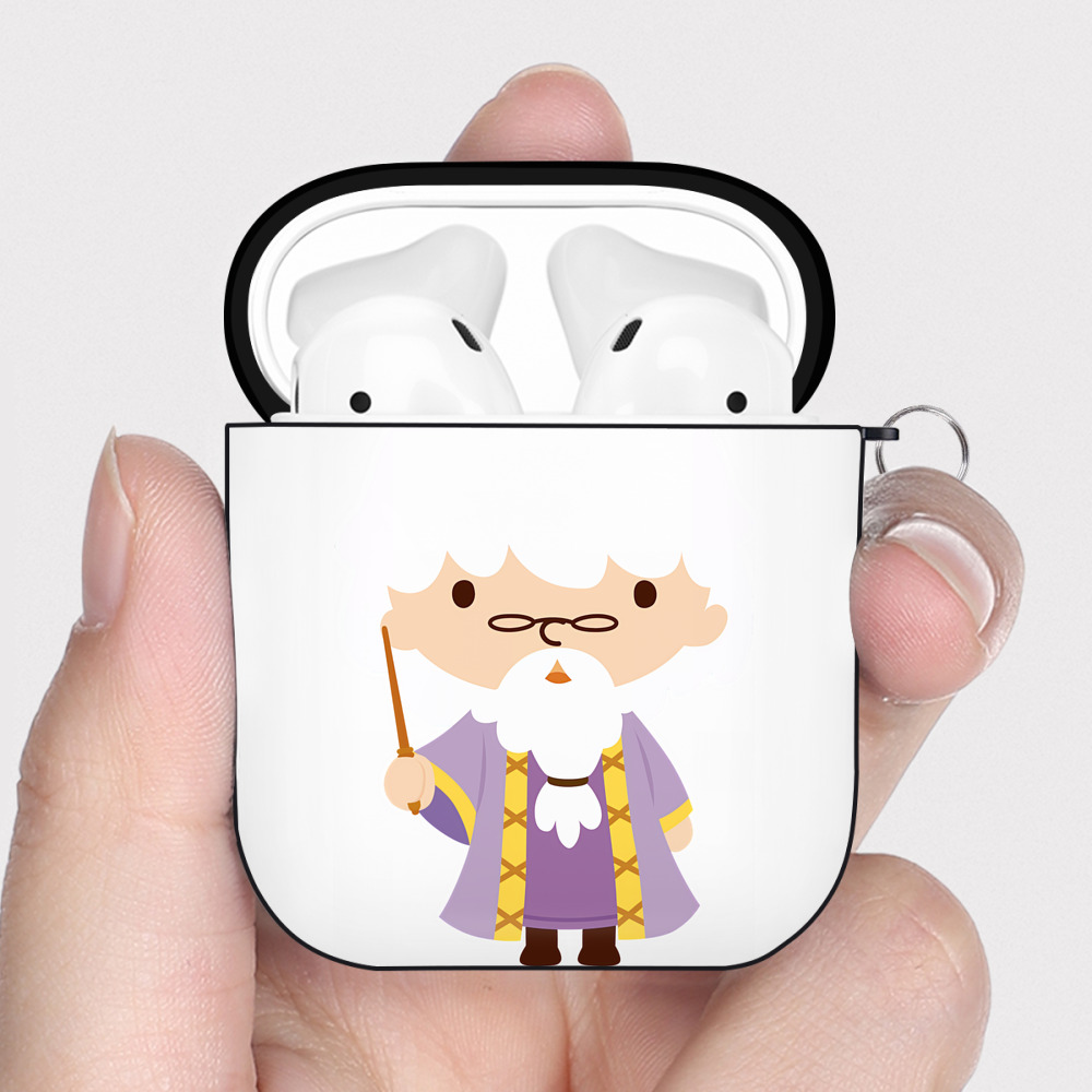 （画像用） Harry Potter ハリー・ポッターシリーズ AirPods 第2世代保護ケース ハードシェル ブラック 耐衝撃・防指紋・カラビナ付き