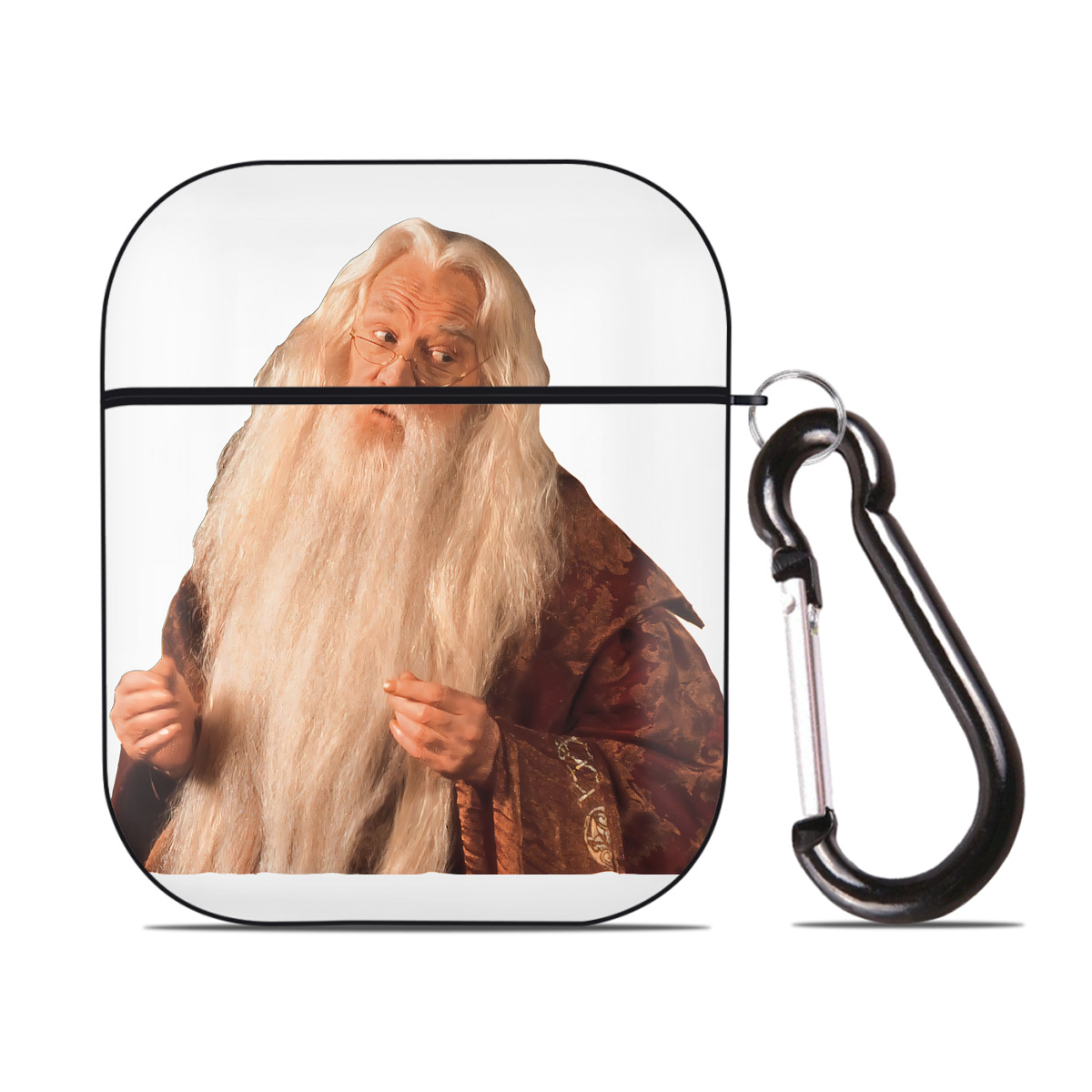 （画像用） Harry Potter ハリー・ポッターシリーズ AirPods 第2世代保護ケース ハードシェル ブラック 耐衝撃・防指紋・カラビナ付き