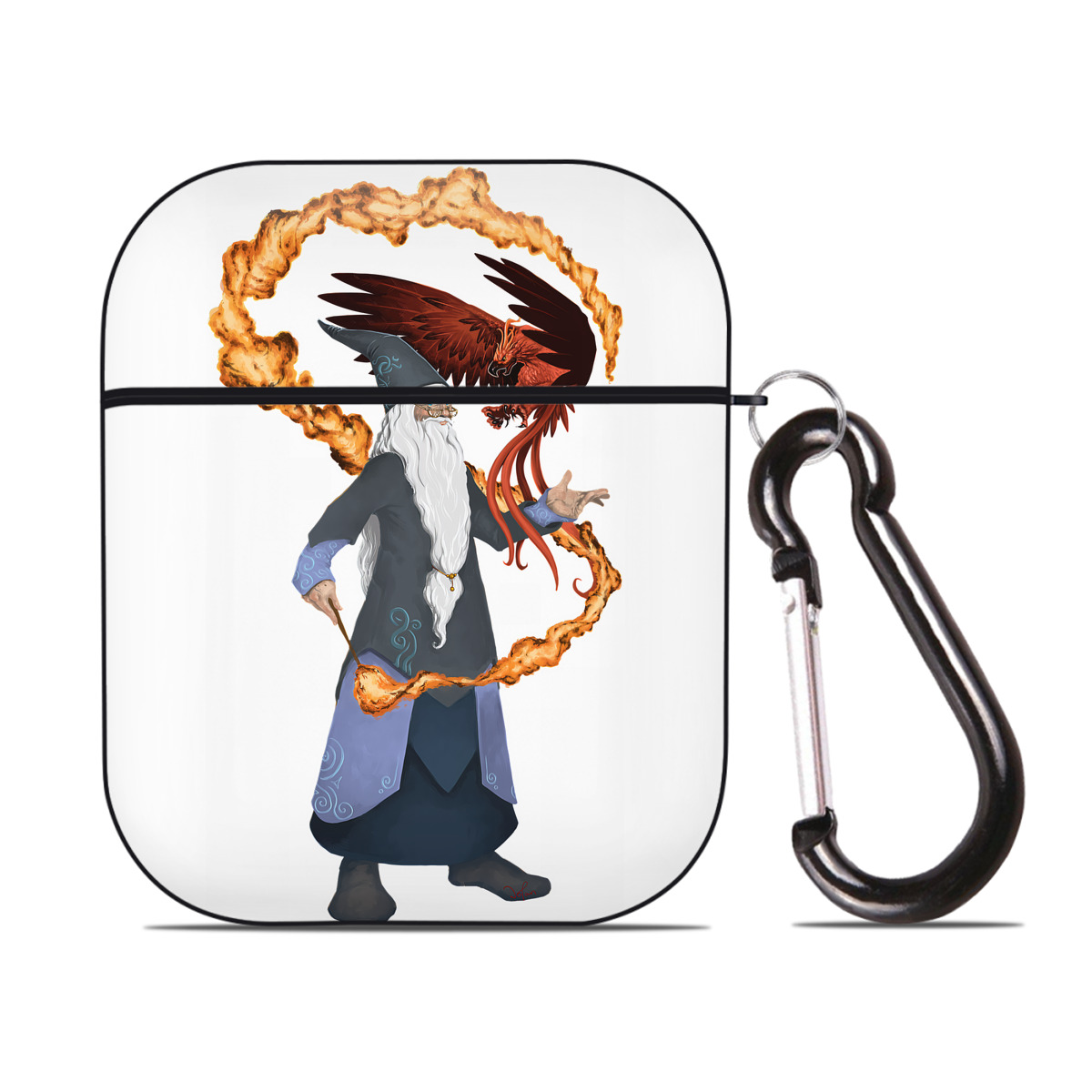 （画像用） Harry Potter ハリー・ポッターシリーズ AirPods 第2世代保護ケース ハードシェル ブラック 耐衝撃・防指紋・カラビナ付き