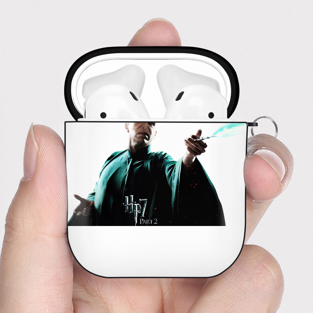 （画像用） Harry Potter ハリー・ポッターシリーズ AirPods 第2世代保護ケース ハードシェル ブラック 耐衝撃・防指紋・カラビナ付き