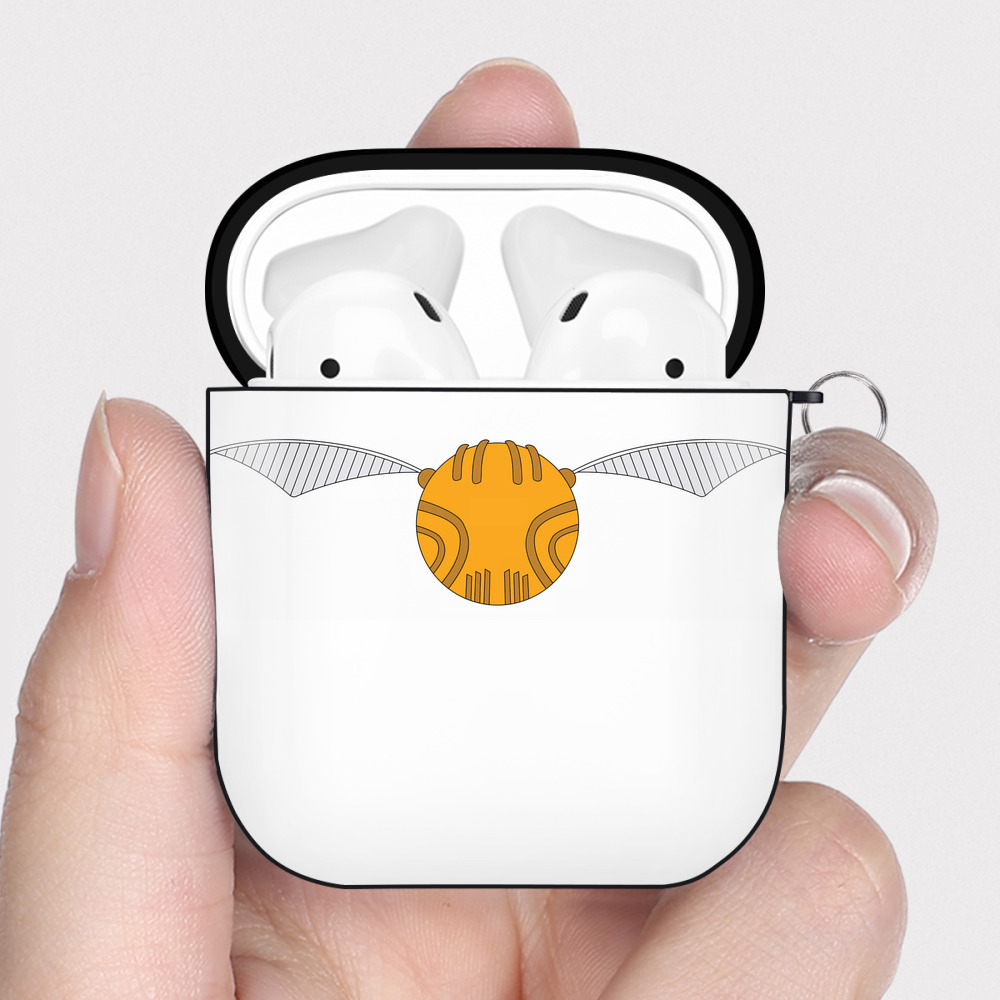 （画像用） Harry Potter ハリー・ポッターシリーズ AirPods 第2世代保護ケース ハードシェル ブラック 耐衝撃・防指紋・カラビナ付き