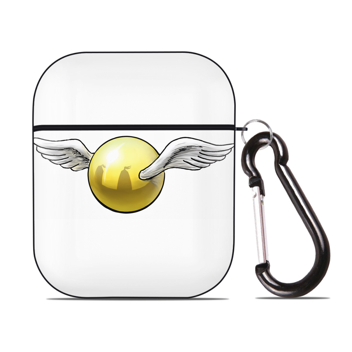 （画像用） Harry Potter ハリー・ポッターシリーズ AirPods 第2世代保護ケース ハードシェル ブラック 耐衝撃・防指紋・カラビナ付き