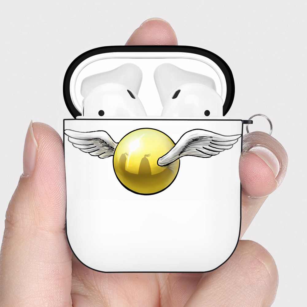 （画像用） Harry Potter ハリー・ポッターシリーズ AirPods 第2世代保護ケース ハードシェル ブラック 耐衝撃・防指紋・カラビナ付き