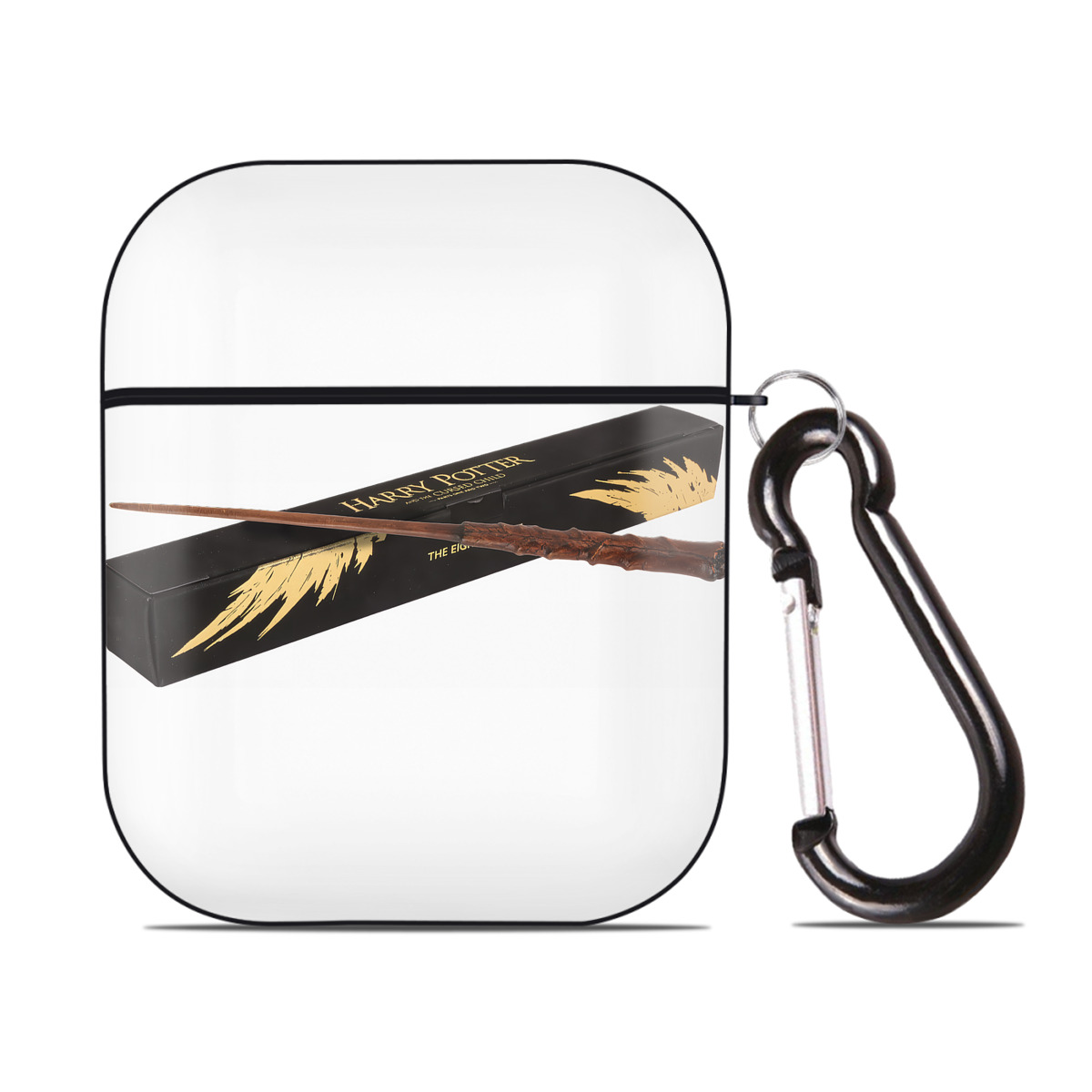 （画像用） Harry Potter ハリー・ポッターシリーズ AirPods 第2世代保護ケース ハードシェル ブラック 耐衝撃・防指紋・カラビナ付き