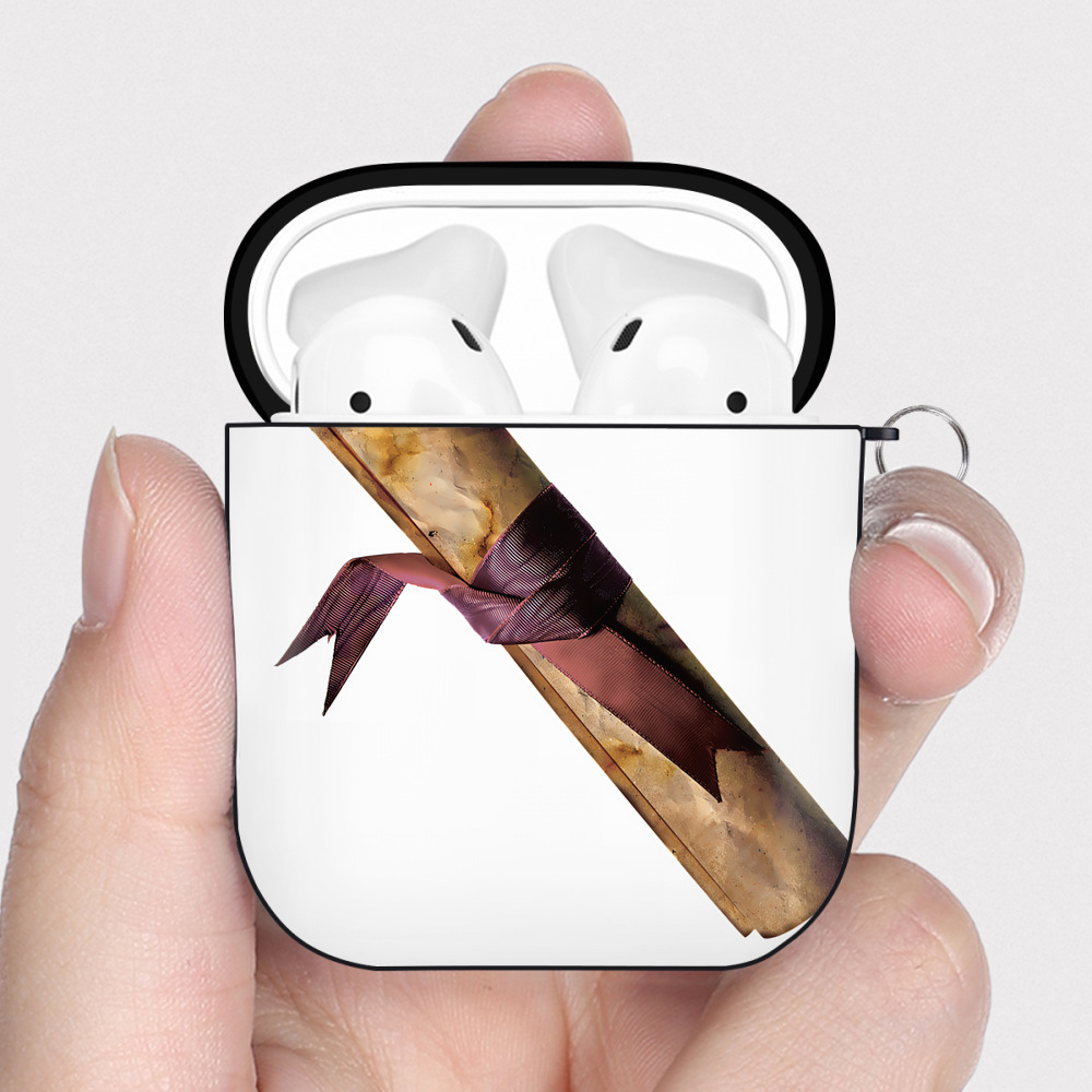 （画像用） Harry Potter ハリー・ポッターシリーズ AirPods 第2世代保護ケース ハードシェル ブラック 耐衝撃・防指紋・カラビナ付き