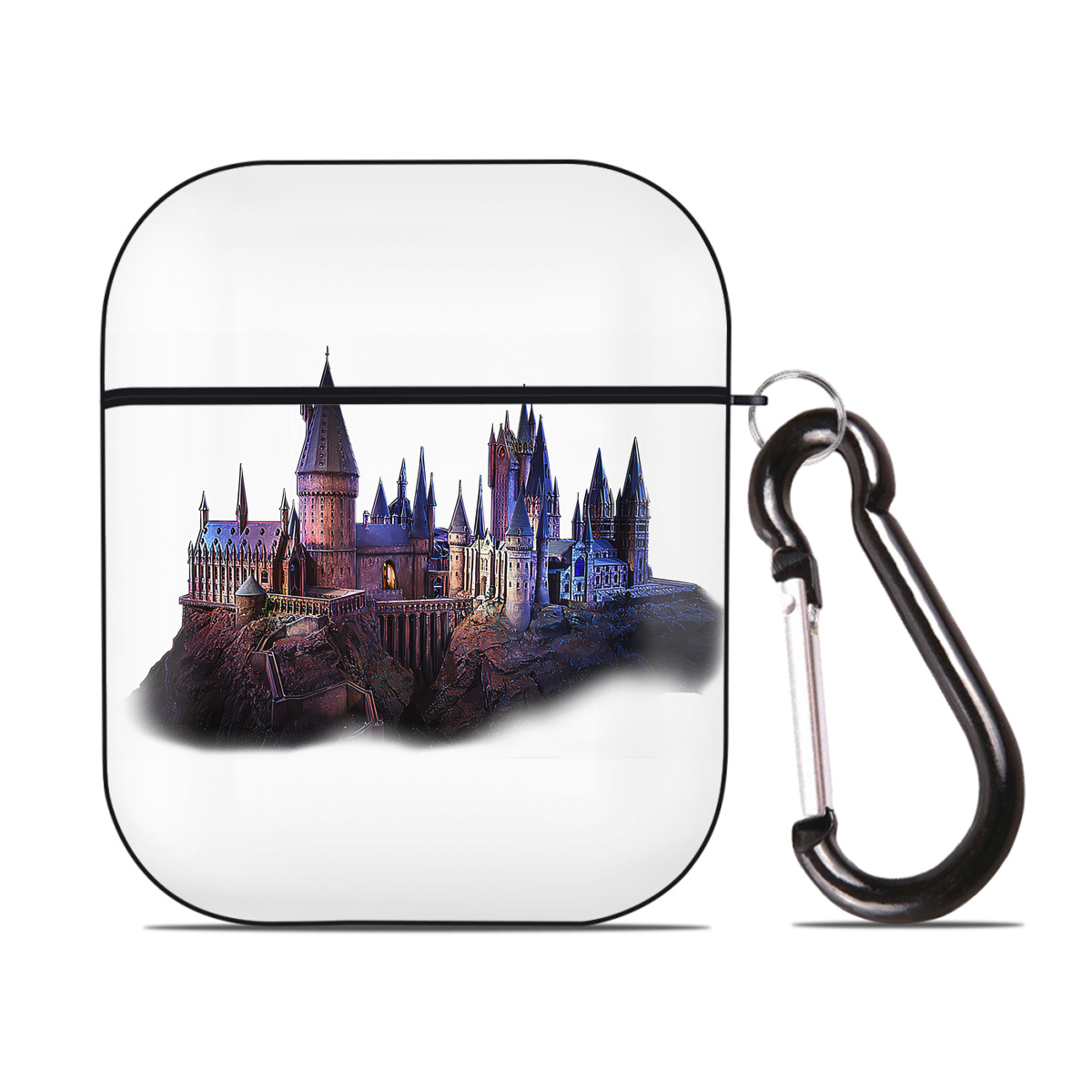（画像用） Harry Potter ハリー・ポッターシリーズ AirPods 第2世代保護ケース ハードシェル ブラック 耐衝撃・防指紋・カラビナ付き