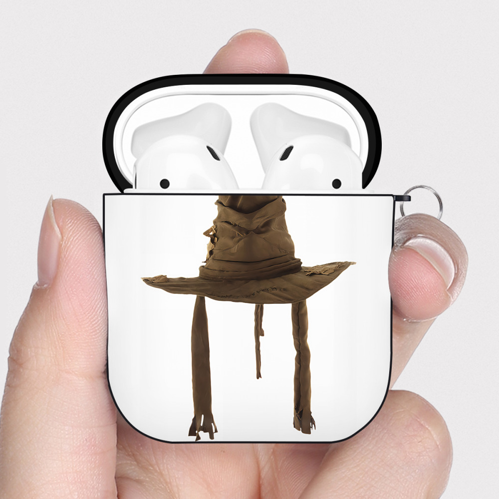 （画像用） Harry Potter ハリー・ポッターシリーズ AirPods 第2世代保護ケース ハードシェル ブラック 耐衝撃・防指紋・カラビナ付き