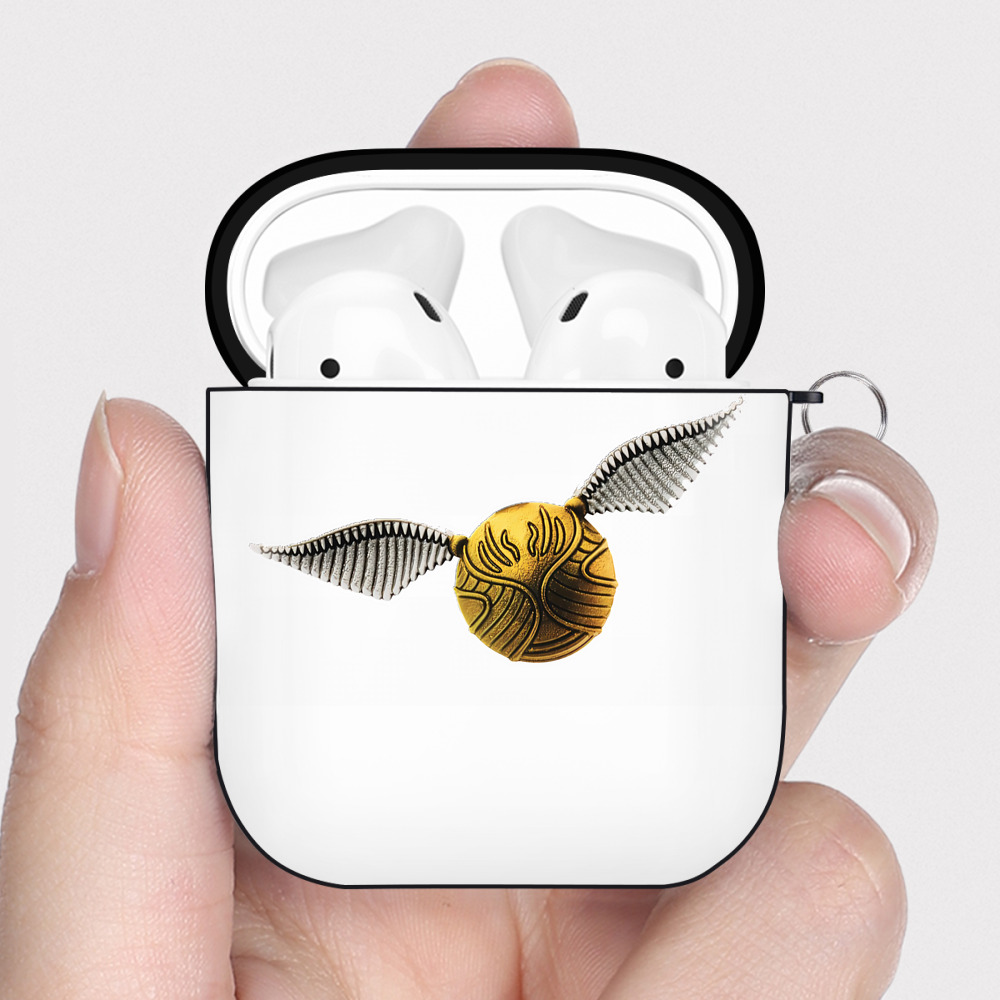 （画像用） Harry Potter ハリー・ポッターシリーズ AirPods 第2世代保護ケース ハードシェル ブラック 耐衝撃・防指紋・カラビナ付き