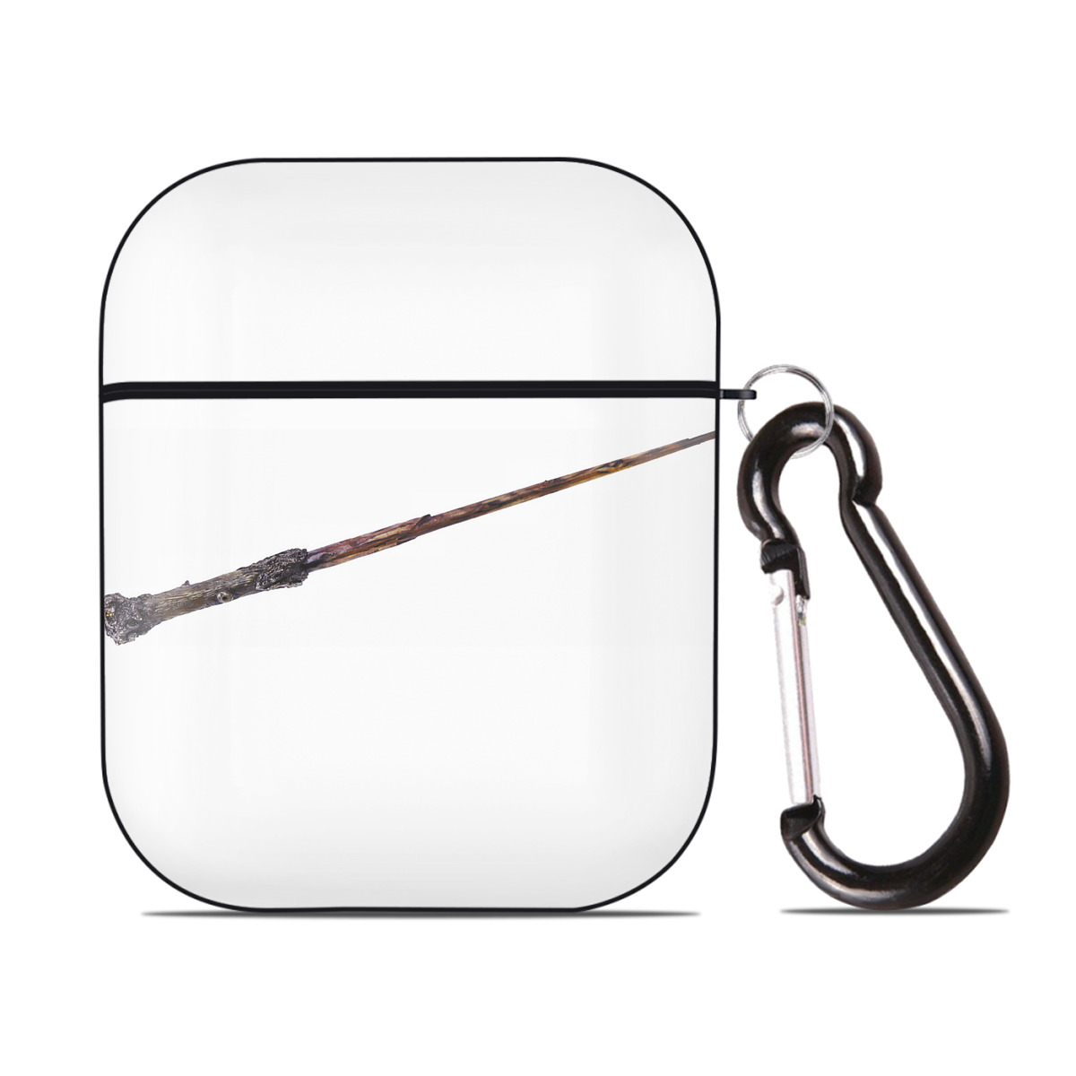 （画像用） Harry Potter ハリー・ポッターシリーズ AirPods 第2世代保護ケース ハードシェル ブラック 耐衝撃・防指紋・カラビナ付き