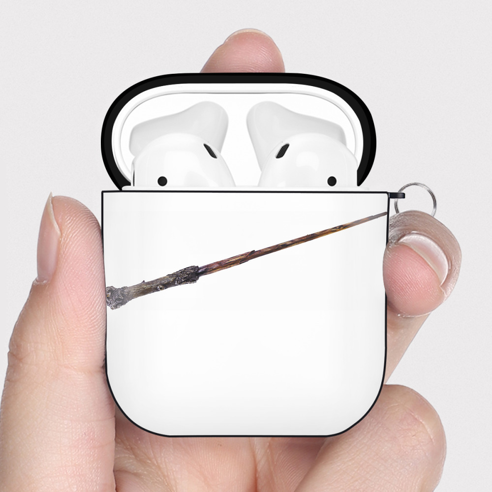 （画像用） Harry Potter ハリー・ポッターシリーズ AirPods 第2世代保護ケース ハードシェル ブラック 耐衝撃・防指紋・カラビナ付き