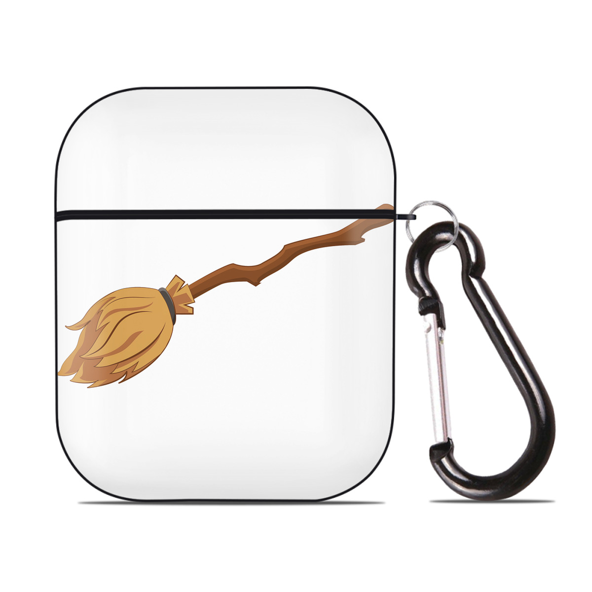 （画像用） Harry Potter ハリー・ポッターシリーズ AirPods 第2世代保護ケース ハードシェル ブラック 耐衝撃・防指紋・カラビナ付き