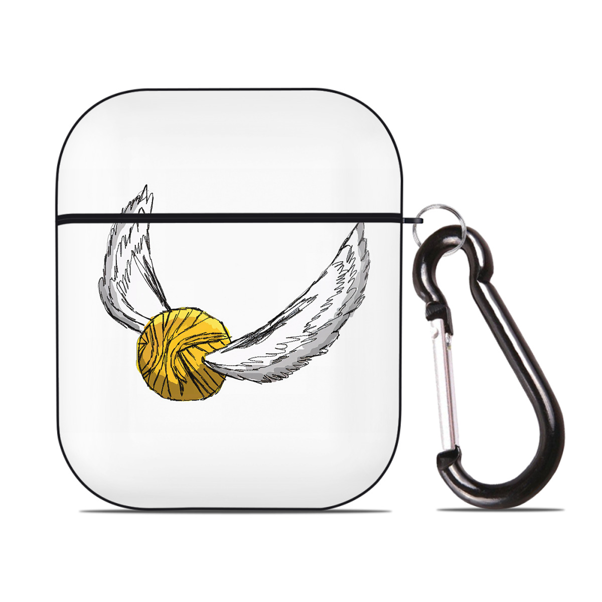 （画像用） Harry Potter ハリー・ポッターシリーズ AirPods 第2世代保護ケース ハードシェル ブラック 耐衝撃・防指紋・カラビナ付き
