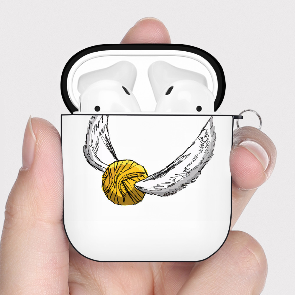 （画像用） Harry Potter ハリー・ポッターシリーズ AirPods 第2世代保護ケース ハードシェル ブラック 耐衝撃・防指紋・カラビナ付き