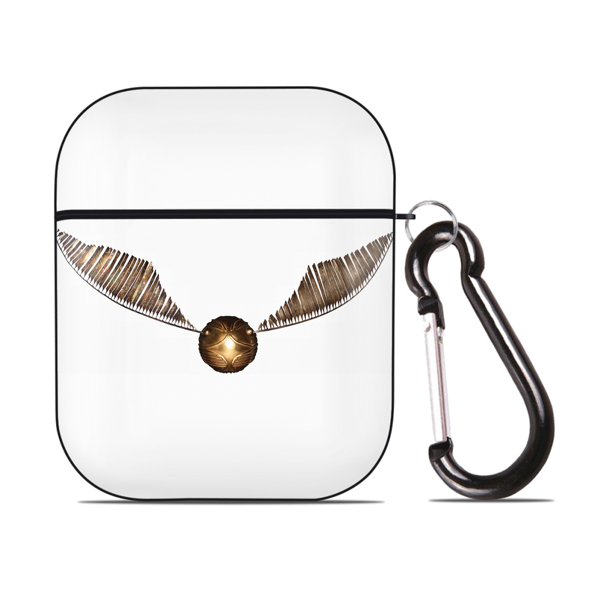 （画像用） Harry Potter ハリー・ポッターシリーズ AirPods 第2世代保護ケース ハードシェル ブラック 耐衝撃・防指紋・カラビナ付き