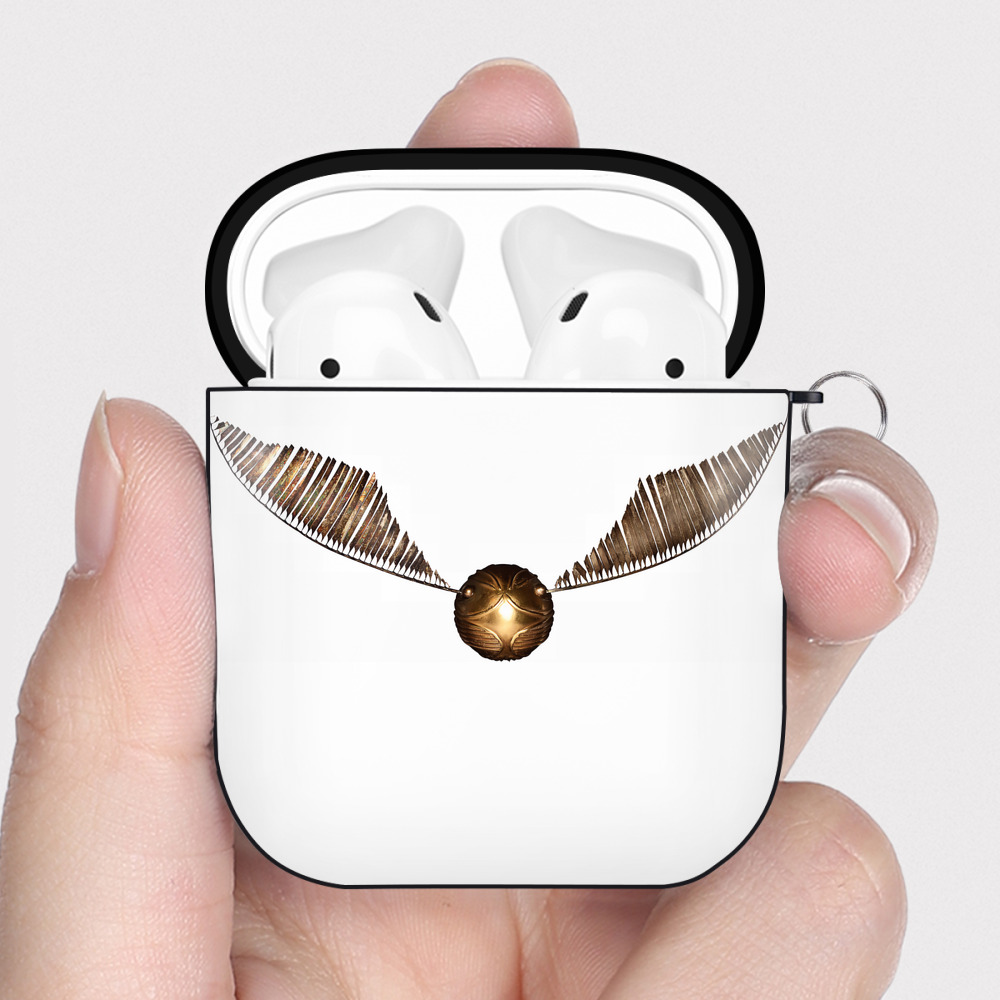 （画像用） Harry Potter ハリー・ポッターシリーズ AirPods 第2世代保護ケース ハードシェル ブラック 耐衝撃・防指紋・カラビナ付き