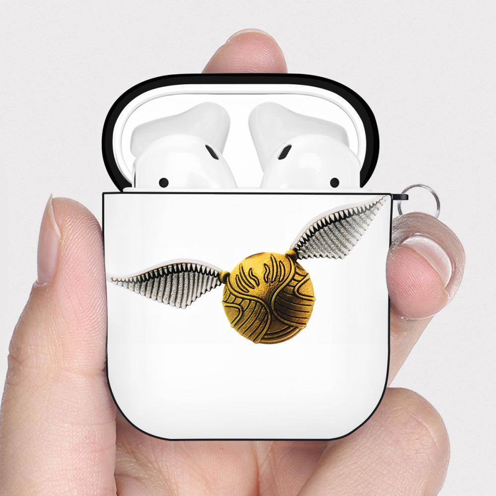（画像用） Harry Potter ハリー・ポッターシリーズ AirPods 第2世代保護ケース ハードシェル ブラック 耐衝撃・防指紋・カラビナ付き