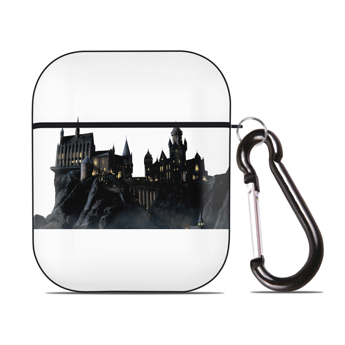 （画像用） Harry Potter ハリー・ポッターシリーズ AirPods 第2世代保護ケース ハードシェル ブラック 耐衝撃・防指紋・カラビナ付き