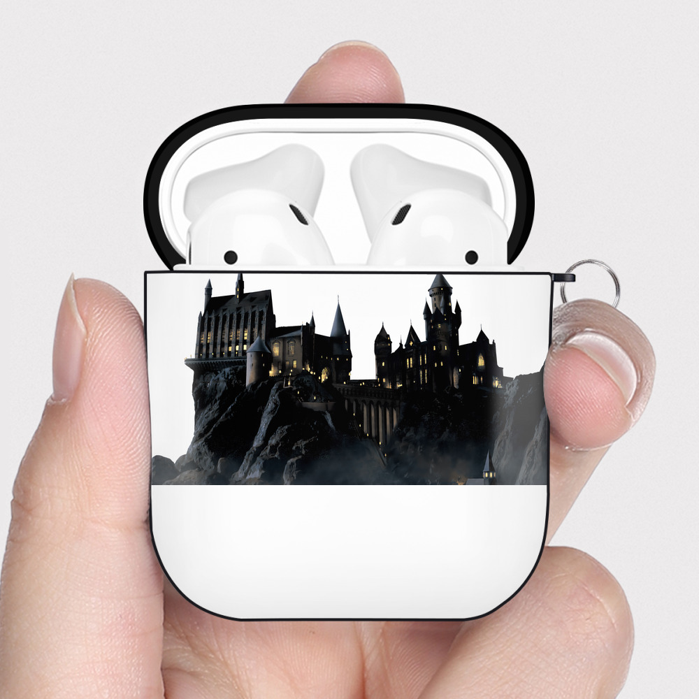 （画像用） Harry Potter ハリー・ポッターシリーズ AirPods 第2世代保護ケース ハードシェル ブラック 耐衝撃・防指紋・カラビナ付き