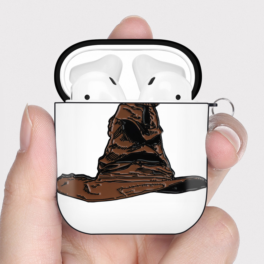 （画像用） Harry Potter ハリー・ポッターシリーズ AirPods 第2世代保護ケース ハードシェル ブラック 耐衝撃・防指紋・カラビナ付き
