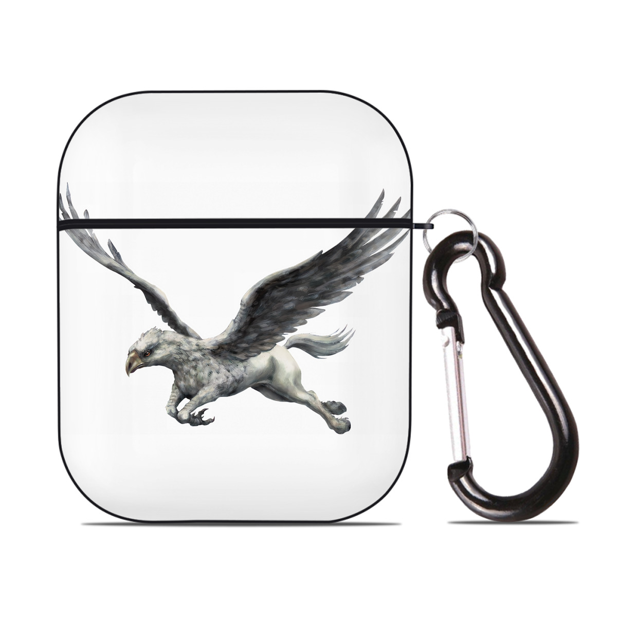 （画像用） Harry Potter ハリー・ポッターシリーズ AirPods 第2世代保護ケース ハードシェル ブラック 耐衝撃・防指紋・カラビナ付き