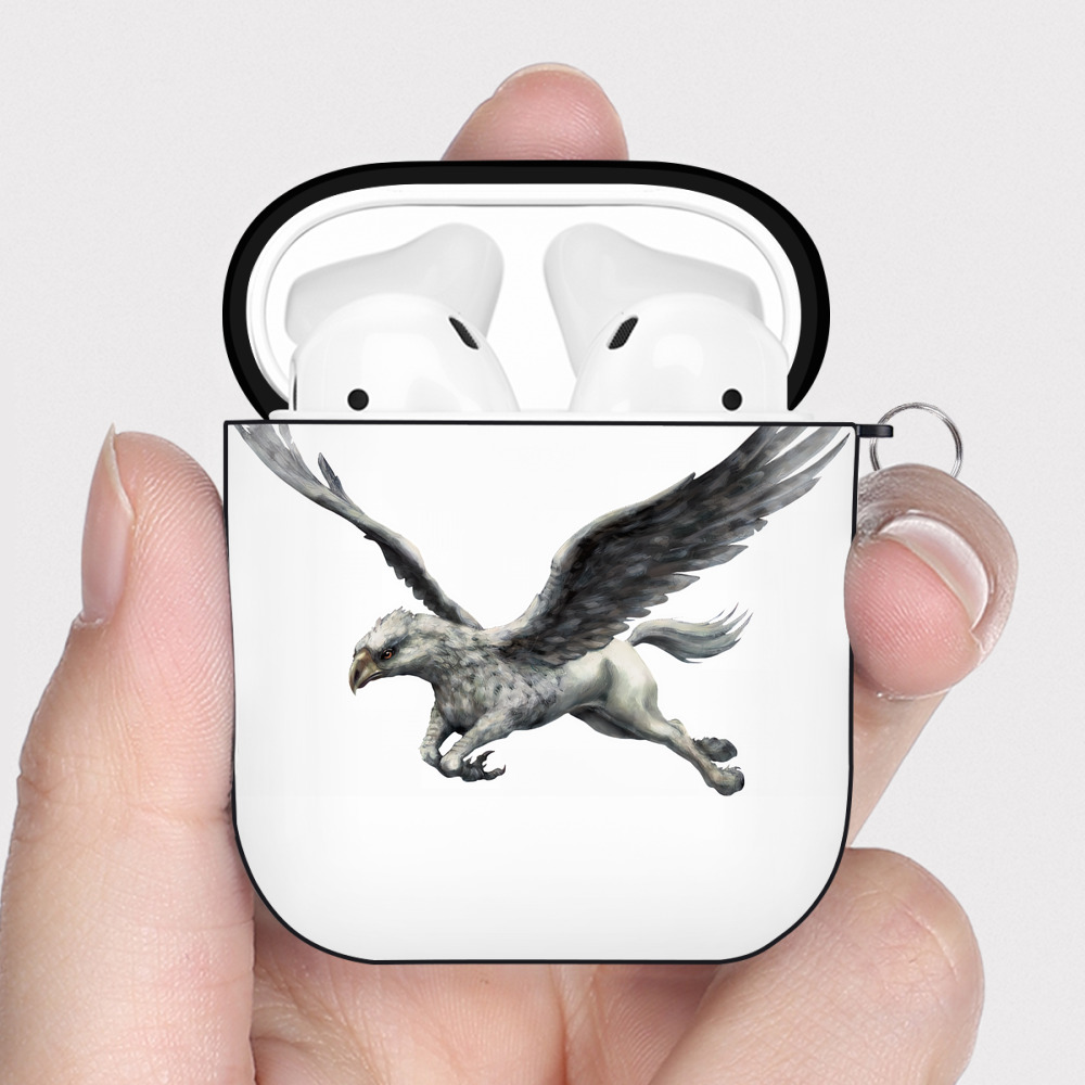（画像用） Harry Potter ハリー・ポッターシリーズ AirPods 第2世代保護ケース ハードシェル ブラック 耐衝撃・防指紋・カラビナ付き