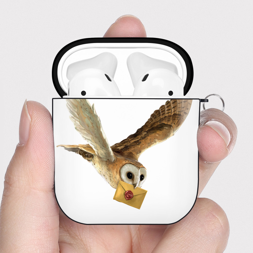 （画像用） Harry Potter ハリー・ポッターシリーズ AirPods 第2世代保護ケース ハードシェル ブラック 耐衝撃・防指紋・カラビナ付き