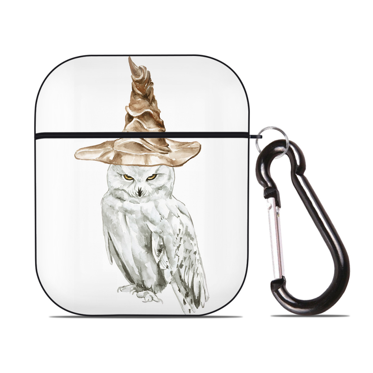 （画像用） Harry Potter ハリー・ポッターシリーズ AirPods 第2世代保護ケース ハードシェル ブラック 耐衝撃・防指紋・カラビナ付き