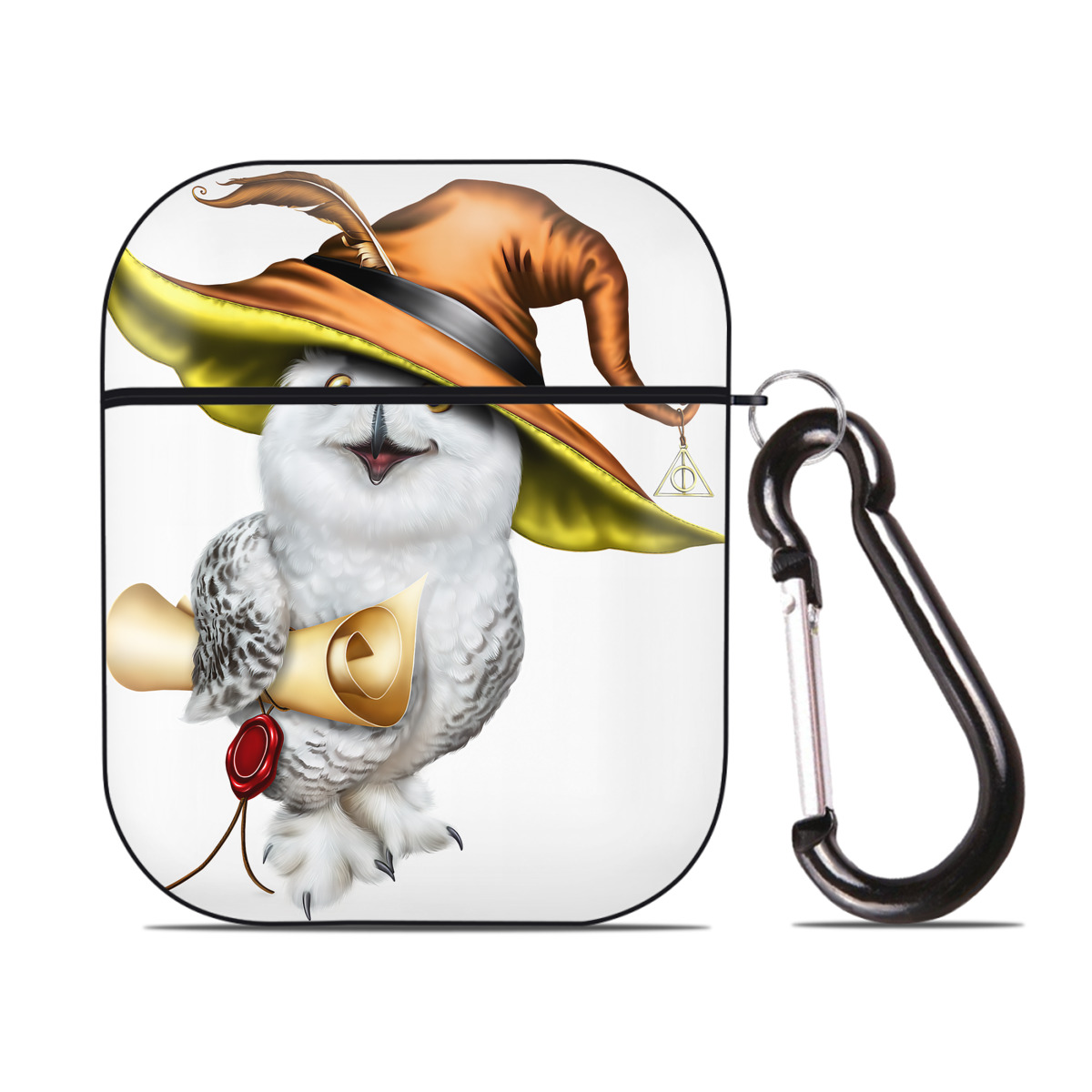 （画像用） Harry Potter ハリー・ポッターシリーズ AirPods 第2世代保護ケース ハードシェル ブラック 耐衝撃・防指紋・カラビナ付き
