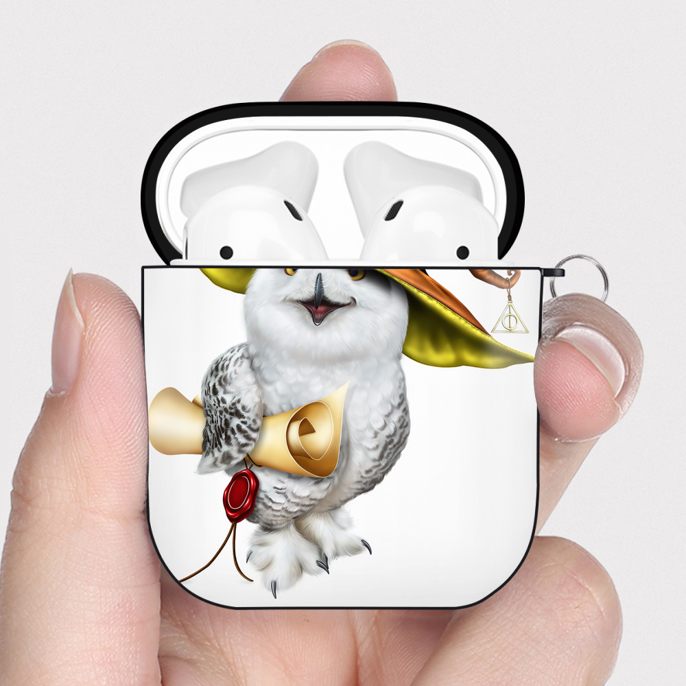 （画像用） Harry Potter ハリー・ポッターシリーズ AirPods 第2世代保護ケース ハードシェル ブラック 耐衝撃・防指紋・カラビナ付き